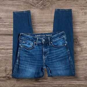 American Eagle Men's Athletic Fit Airflex 29x30 Slim Straight Jeans Blue Wash